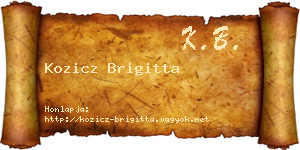Kozicz Brigitta névjegykártya